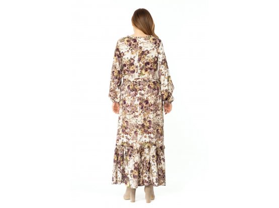 Farille Büyük Beden Vizon Elbise