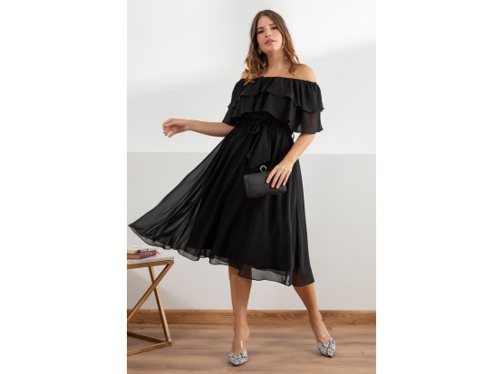 Karmenim Büyük Beden Şifon Elbise