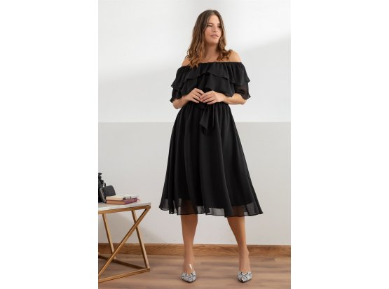 Karmenim Büyük Beden Şifon Elbise