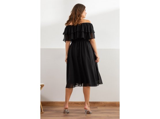 Karmenim Büyük Beden Şifon Elbise